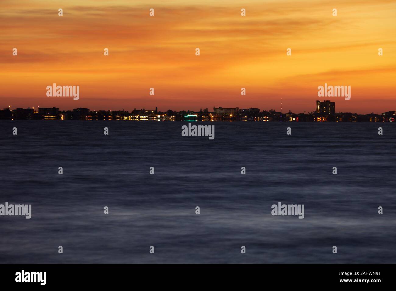 Fort Myers Strand von Sanibel Island gesehen. Sanibel, Florida, USA. Stockfoto