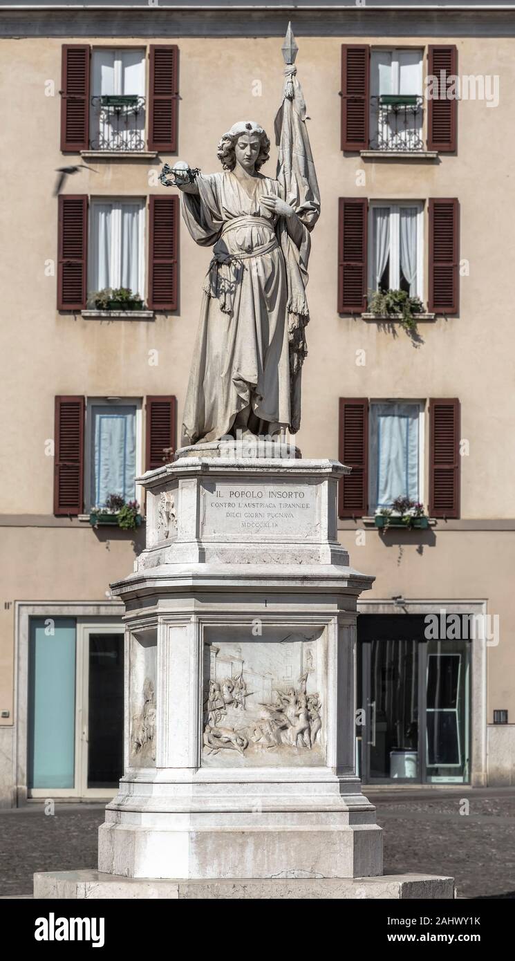 Das Denkmal für die aufständischen Menschen. Brescia. Italien Stockfoto