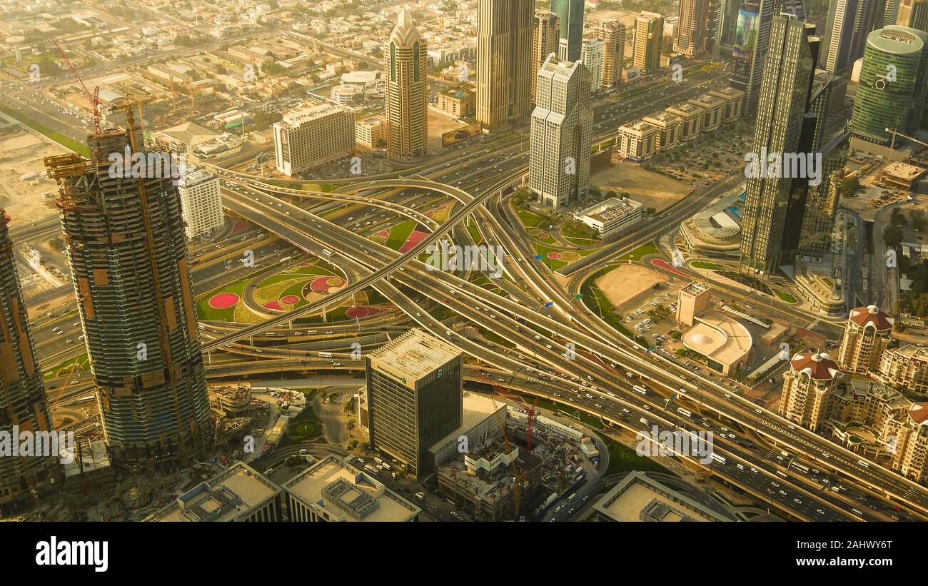 Luftbild von Dubai City. Stockfoto