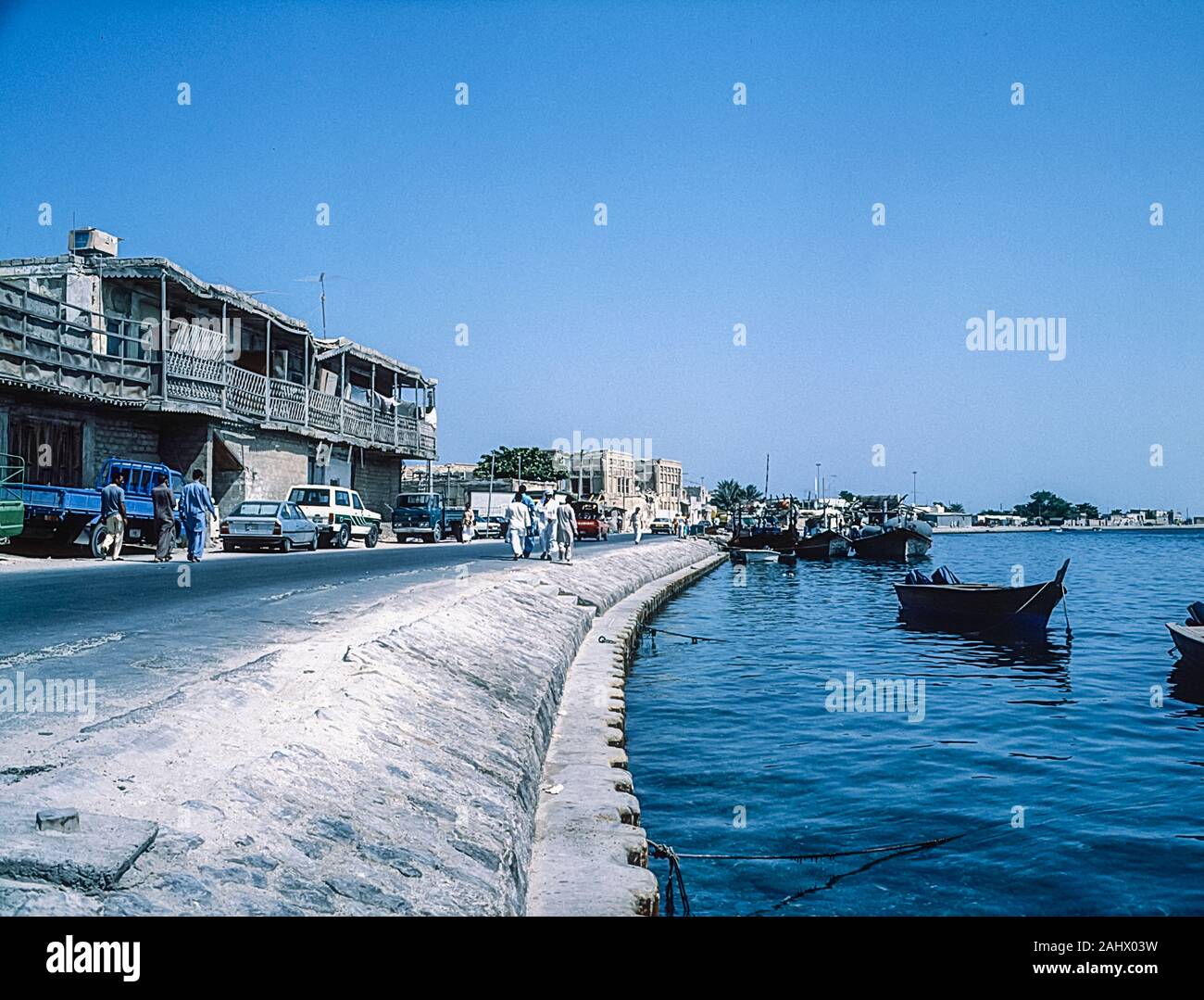 Szenen des Alten Dubai, Dubai Creek und Shindagha Dorf Stockfoto