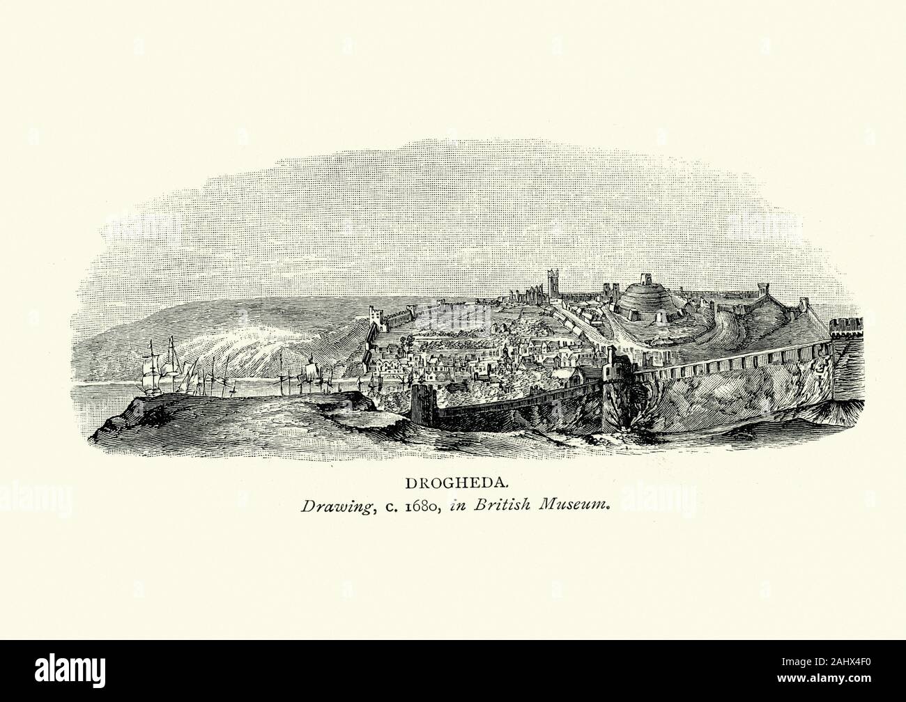 Anzeigen von Drogheda, Irland im 17. Jahrhundert eine der ältesten Städte in Irland. Es ist auf der Dublin-Belfast Korridor an der Ostküste von Irland entfernt Stockfoto