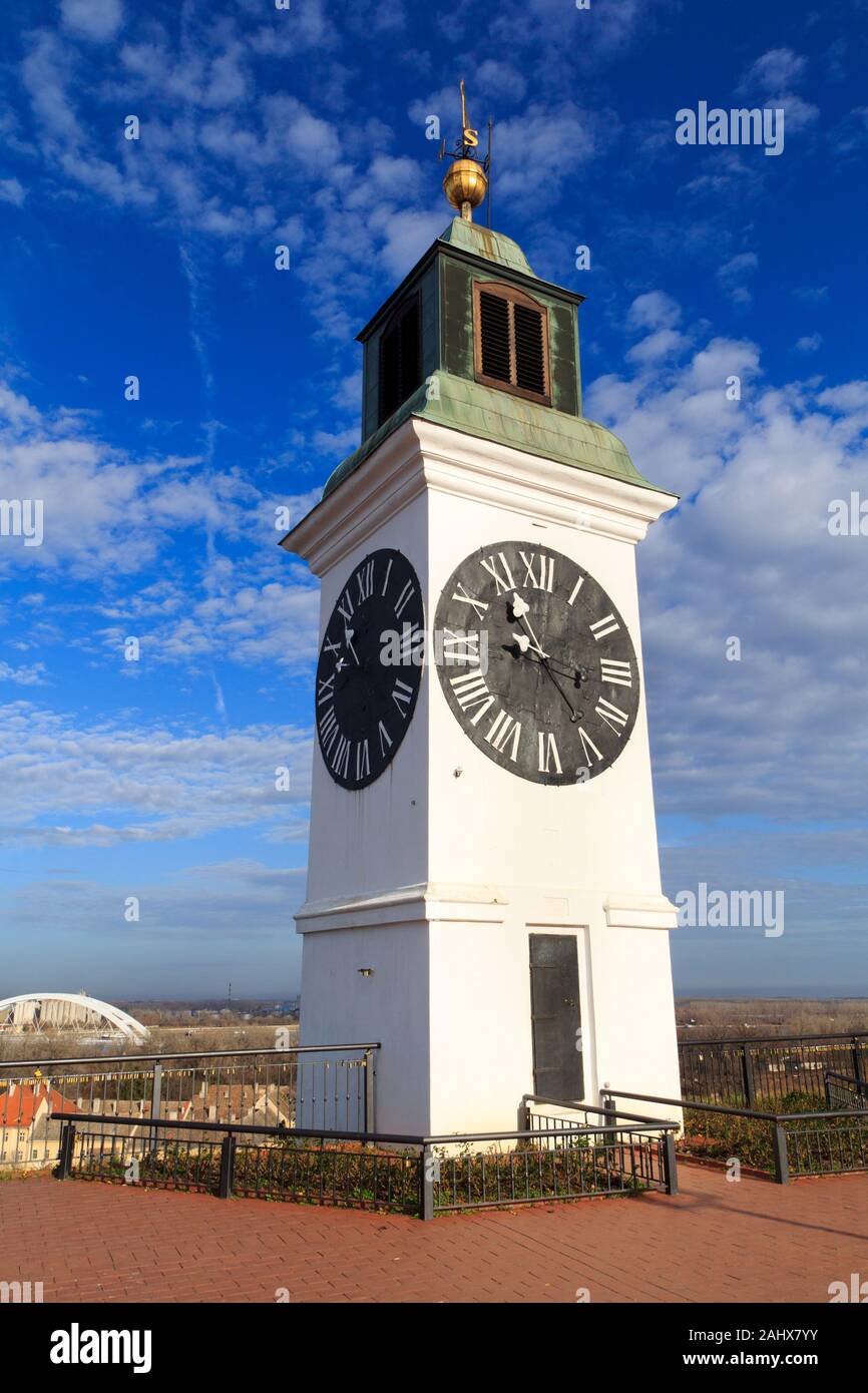 Der Turm der Festung Petrovaradin, Wahrzeichen von Novi Sad Stockfoto