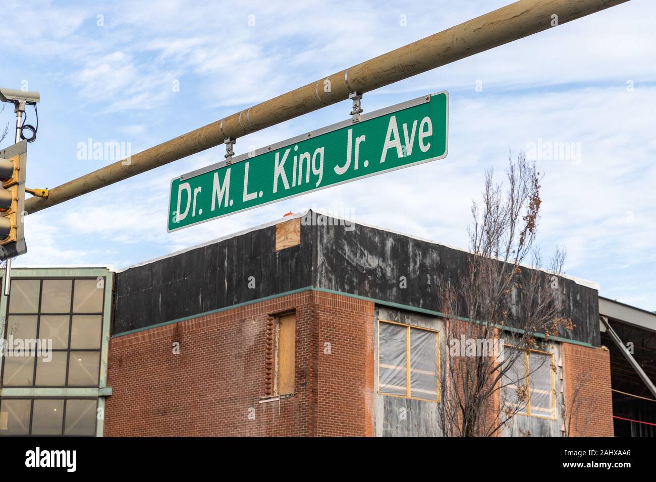 Memphis, TN/USA - Dezember 28, 2109: Dr. M. L. King Jr. Ave Street Sign Stockfoto