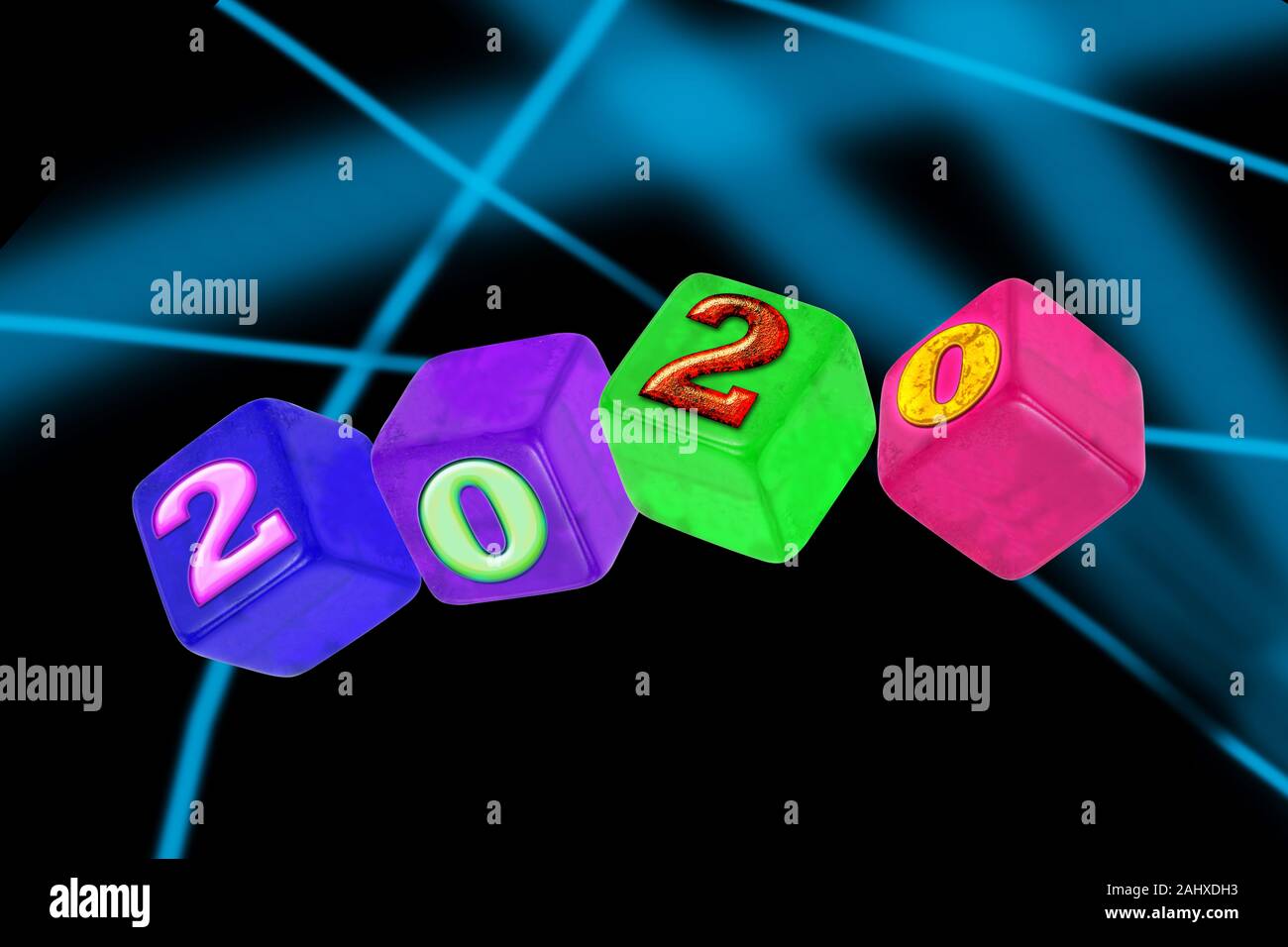 Das neue Jahr 2020. Stockfoto
