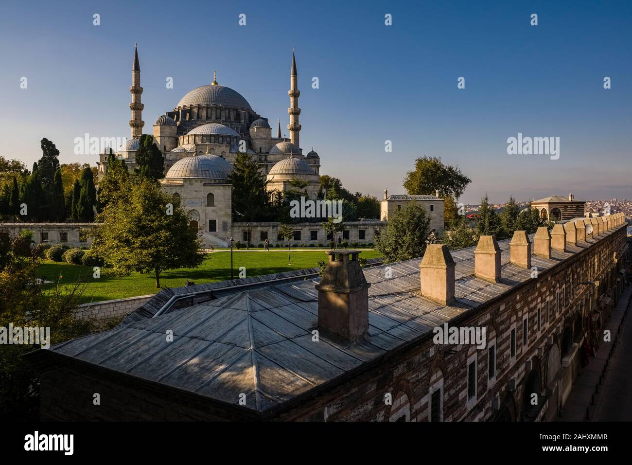 Süleymaniye Moschee, Süleymaniye Camii, auf einem Hügel im Stadtteil Fatih Stockfoto