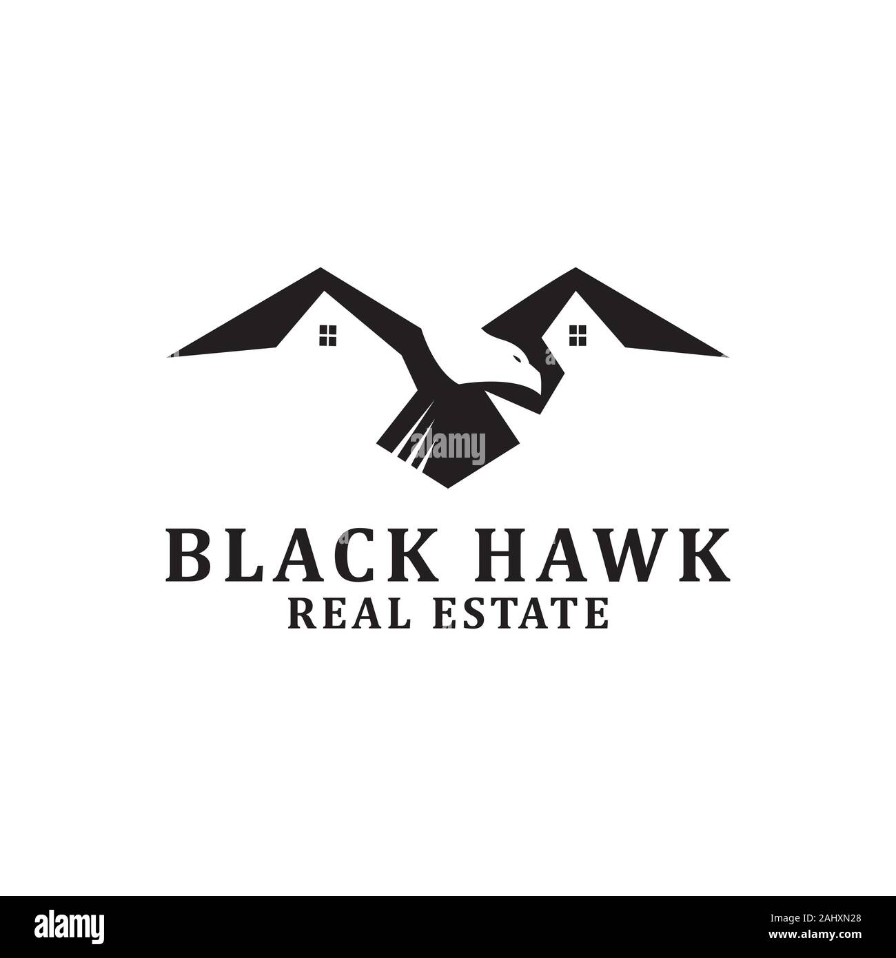 Black Hawk Immobilien Logo Designs inspiration Stock Vektor
