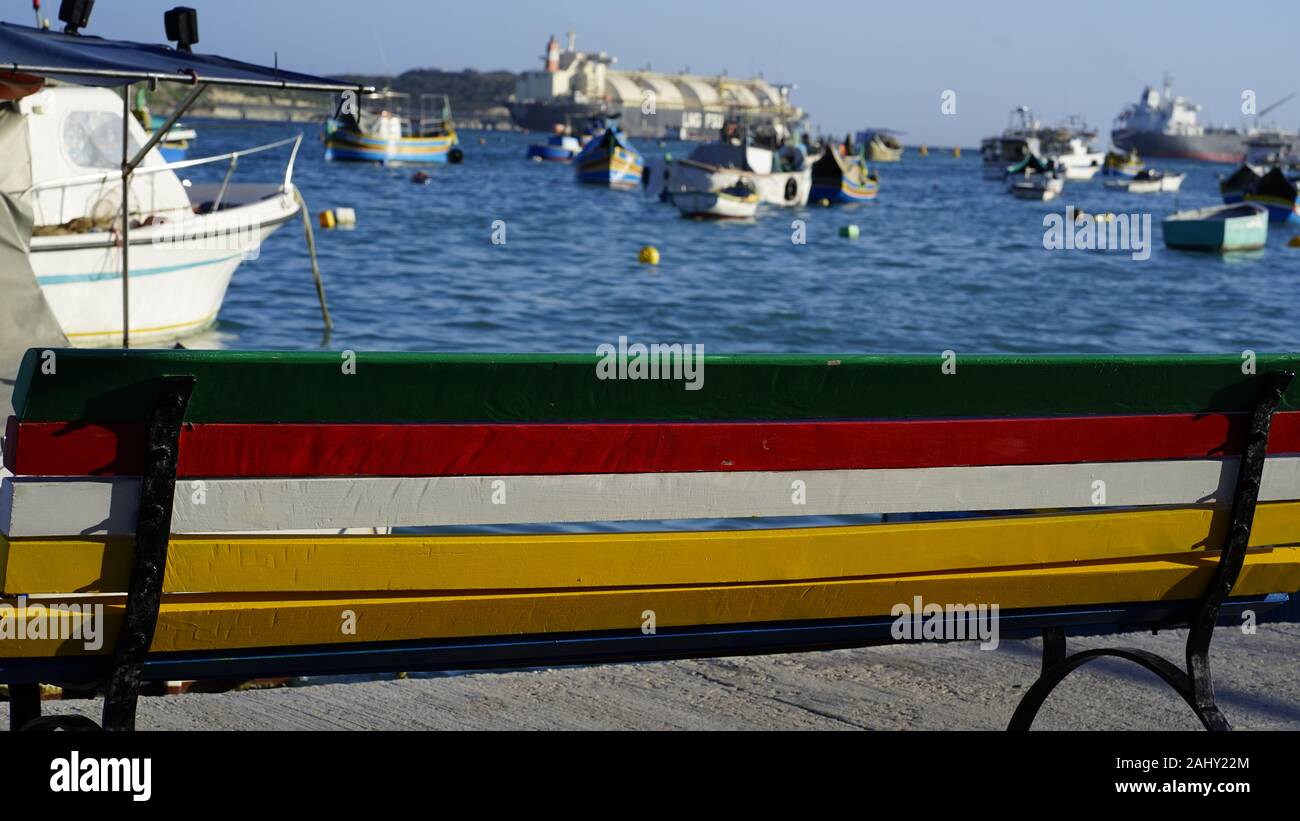 Marsaxlokk Malta Fischerdorf 2020 Stockfoto