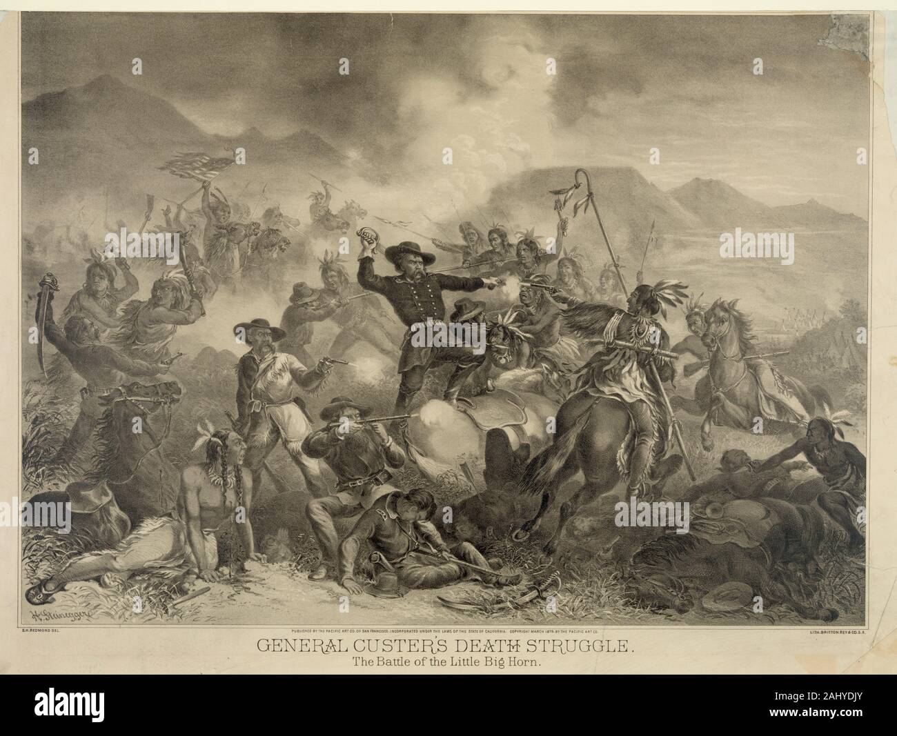 General Custer's Tod Kampf, die Schlacht am Little Big Horn, 1878 Stockfoto