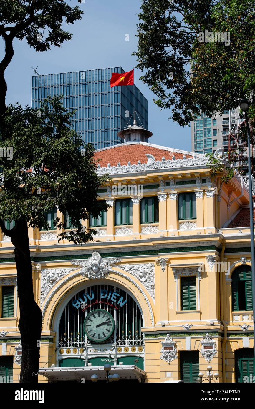 Vietnam, Ho Chi Minh City, Central Post Office, im Herzen von Saigon, wurde von der Verwaltung der französischen Post während der Indoc gebaut Stockfoto