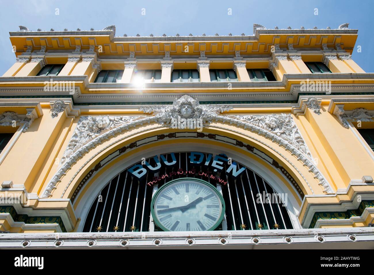 Vietnam, Ho Chi Minh City, Central Post Office, im Herzen von Saigon, wurde von der Verwaltung der französischen Post während der Indoc gebaut Stockfoto
