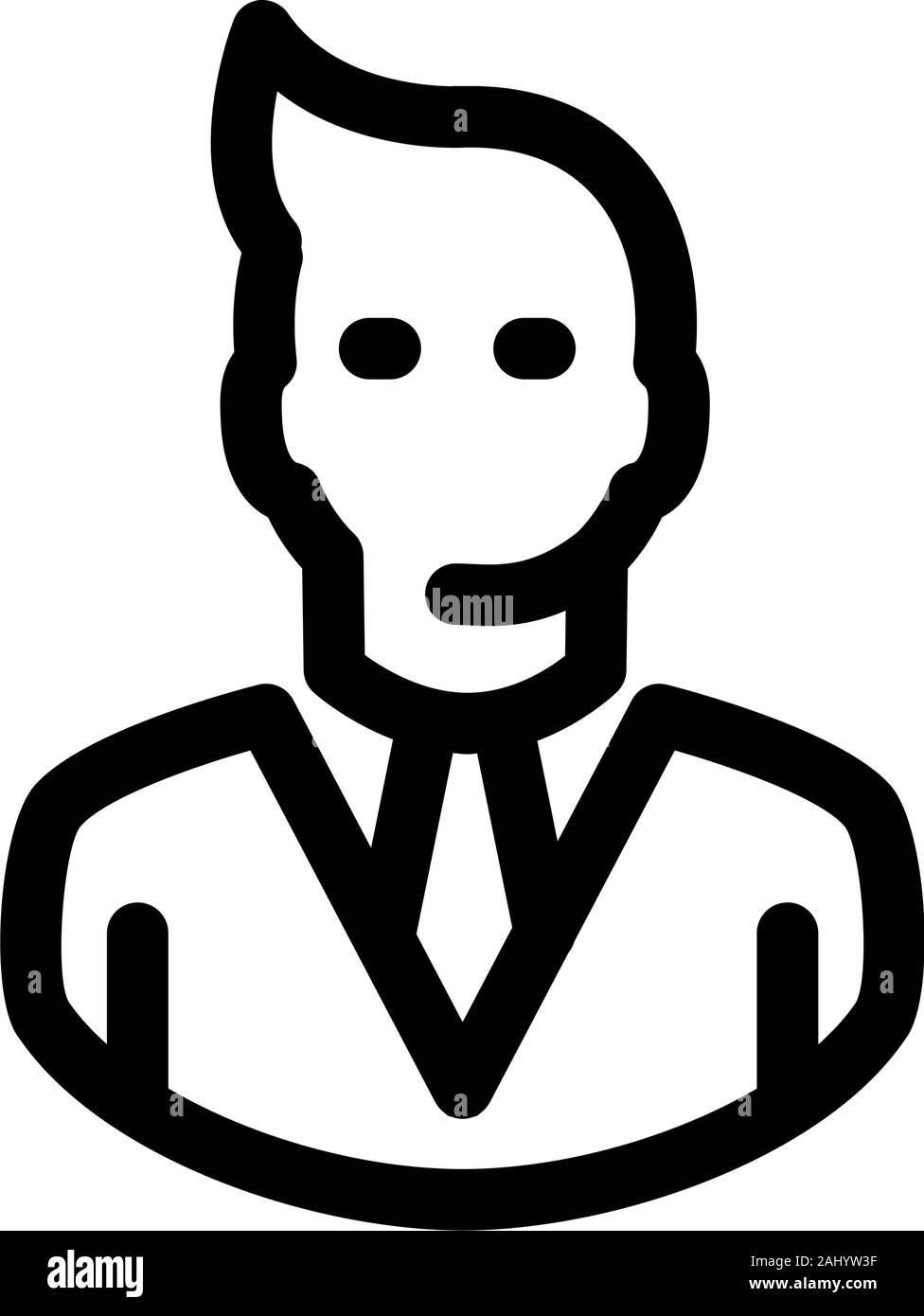 Support Service Symbol. Der Mann in der Kopfhörer. Vector Icons auf einem weißen Hintergrund. Trendy lineare Symbol. Symbol für Website und Drucken. Logo, Emblem, sym Stock Vektor