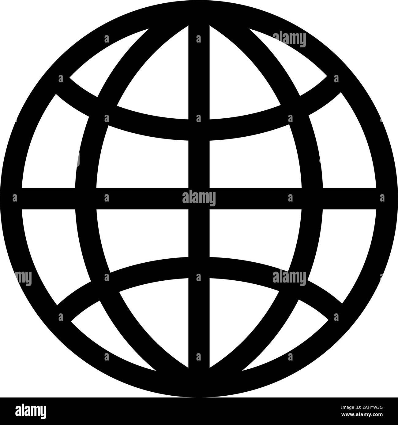 Erde, Weltkugel. Vector Icons auf einem weißen Hintergrund. Trendy lineare Symbol. Symbol für Website und Drucken. Logo, Emblem, Symbol. Schnittstelle Element. Stock Vektor