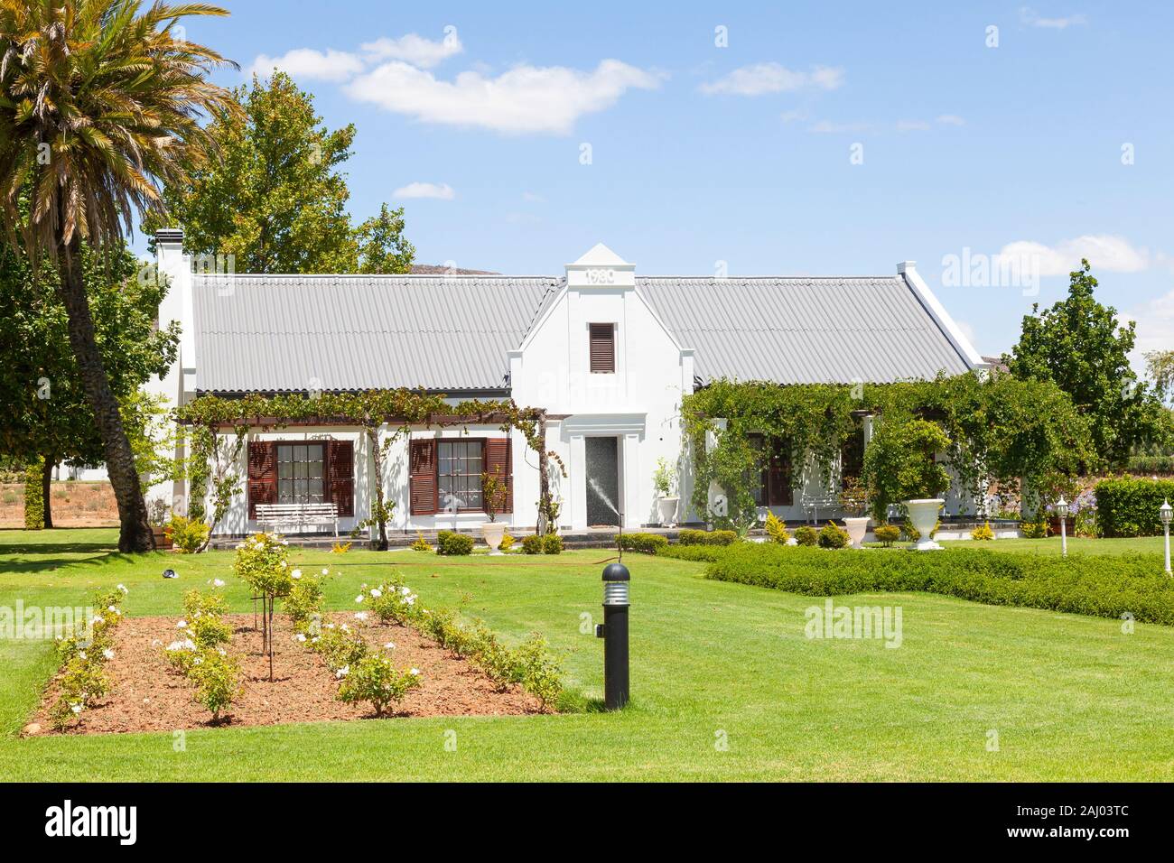 De Wetshof Wine Estate, Robertson Valley, Route 62, Western Cape Winelands, Boland, Südafrika, kap-holländische Architektur Homestead Stockfoto