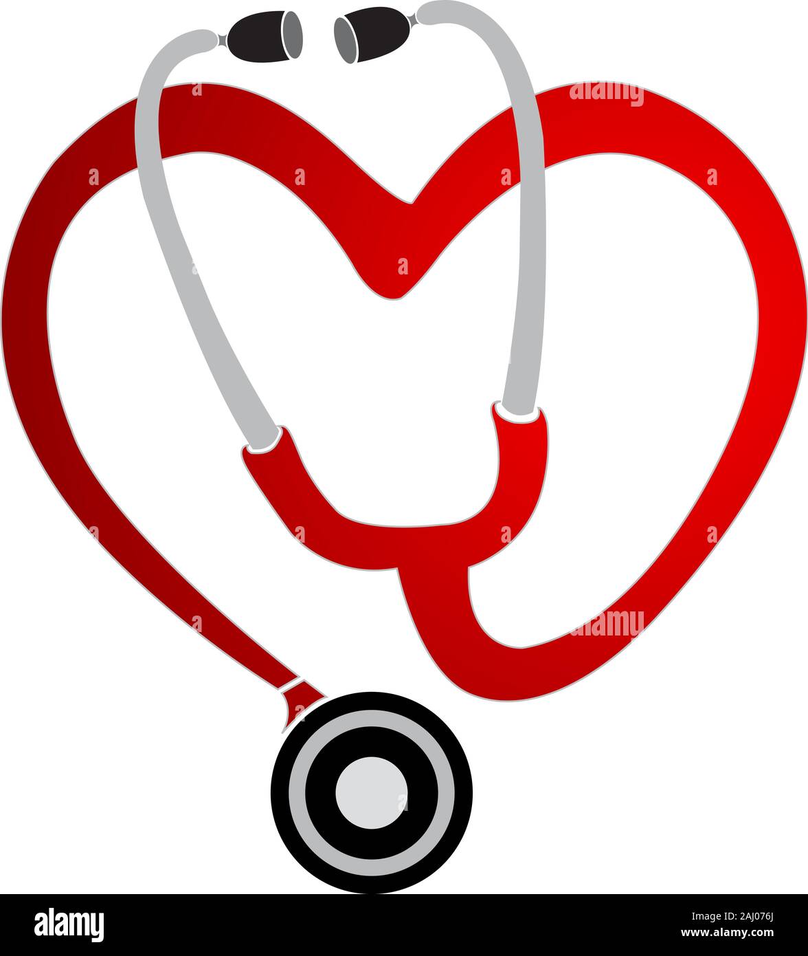 Logo für Herzstethoskop Stockfoto