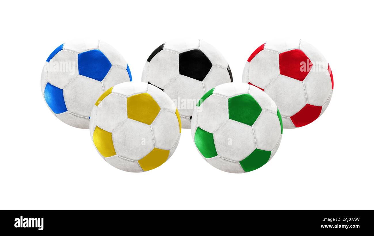Sport Balle In Verschiedenen Farben Fussball Oder Fussball Bunte Sport Thema Collage Auf Weisse Studio Hintergrund Isoliert Flyer Copyspace Fur Ihre Text Bild Oder Werbung Stockfotografie Alamy
