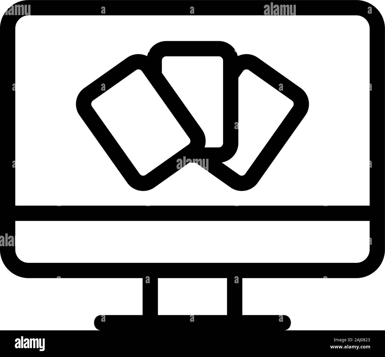 Symbolvektor für Broadcast-Spiele. Isolierte Darstellung des Kontursymbols Stock Vektor