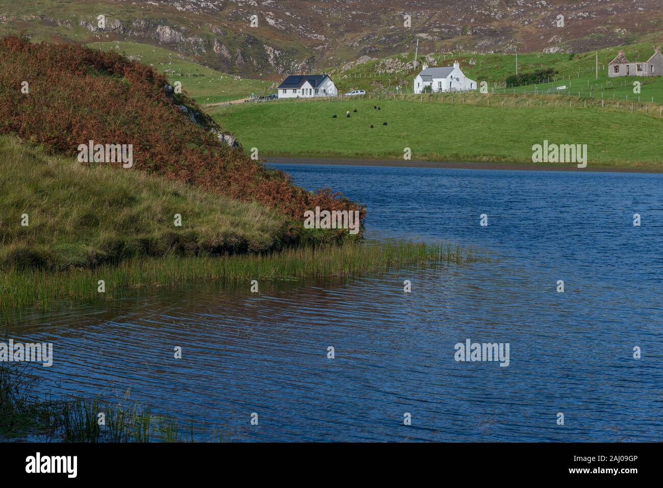 Eine kleine lochean an Rodel auf den Äußeren Hebriden Isle of Harris Stockfoto