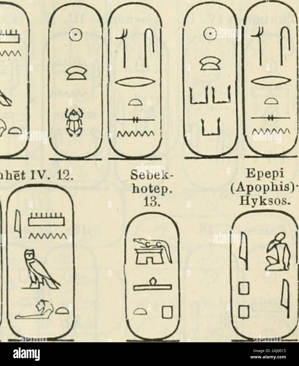 Ägypten und die Sûdân; Handbuch für Reisende. Senwosret Senwosret Amenemhet  n. 12. (Sesostris) II. 12. (Sesostvis) UI. 12. Q1 P oUU u r^^^^^ Amenemhet  III. 12. o AAAAAA L -^V z. Amenemhet