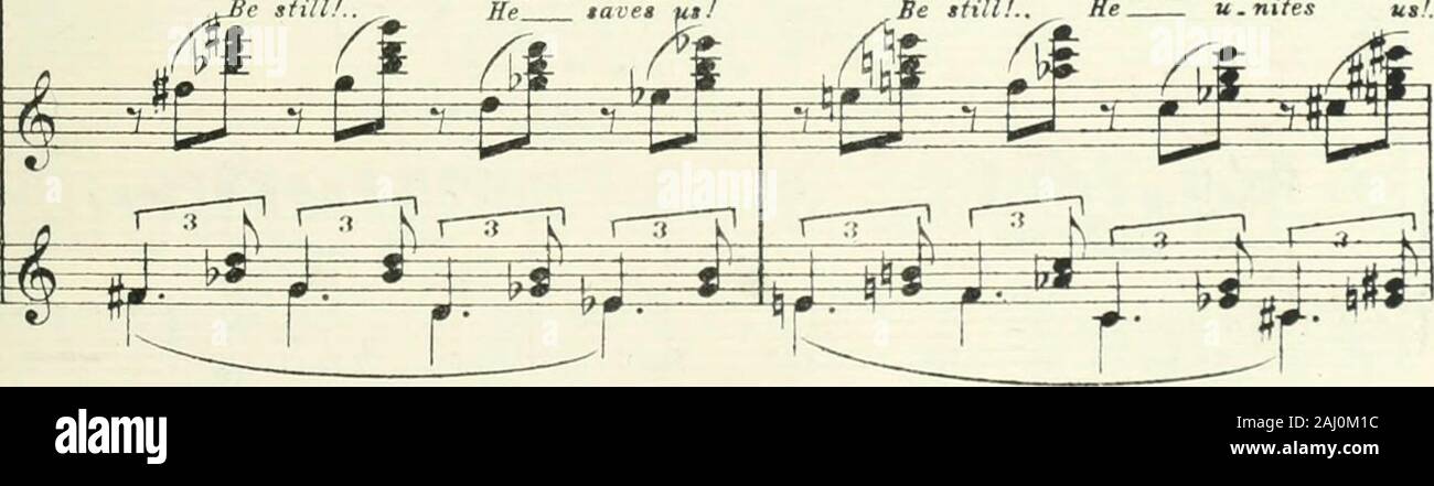 Monna Vanna, Lyrisches Drama in vier Akten und fünf Tableaux von maruice Maeterlinck englische Text von Claude Aveling. Ein friiiziialle, Ti-VOI. r hn^ ise, lanrits Quelle Deckel In: leu mniiis^=^ Tais-toi!.. Ilnoussau. ve!Ve... ^ Er lavet utJ T&lt; Tis 4 Oi!..il nous U-Nit!.. Immer noch werden... Er u. nifes uns.... (L) Au tlicatre auf coupf cfltt uiisure. 320i 4 - {^-KV^ zespr. niolfn I?I I1?r • Je tippen. partiens, jetai ich K? -^-^-^ J • jW^^ mich!.. Lais.se-moi 10. Chai. Sie!.. Lassen Sie mich Shack. le yoii-R, L^f, ff, IFF, g |",^^ ^^h^W ICH ^ ^-^ ri, rr-a-r-r! R-j-^ r-r-r-^^* ± 3 I - I I I 3 1 3 I I&gt;&gt; jij iiJ nMij] Stockfoto