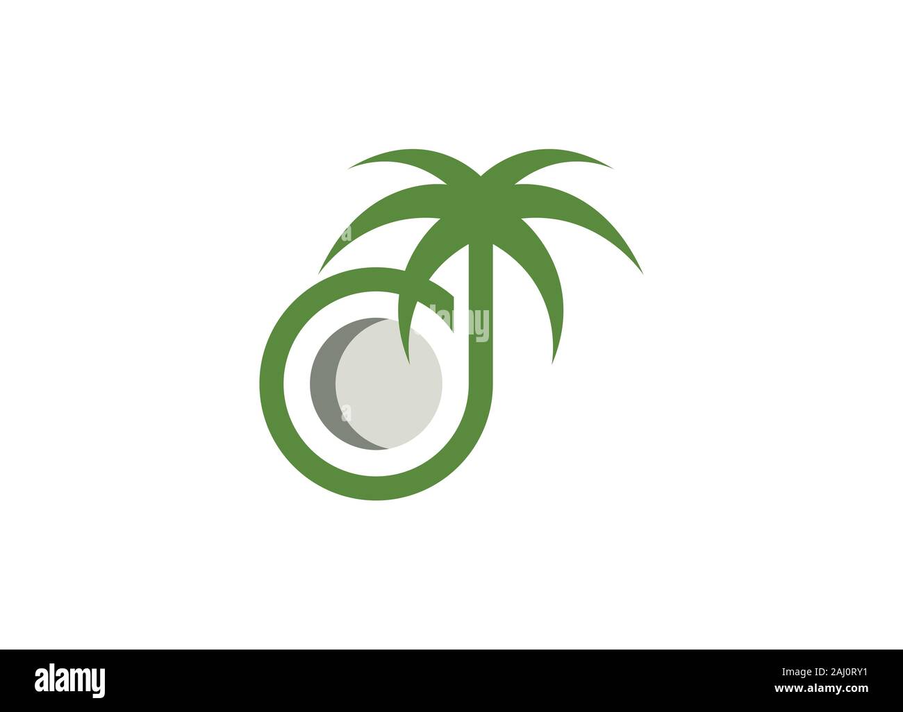 Coconut Tree Logo Design. Natur Artikel Kokosöl Emblem. Stock Vektor