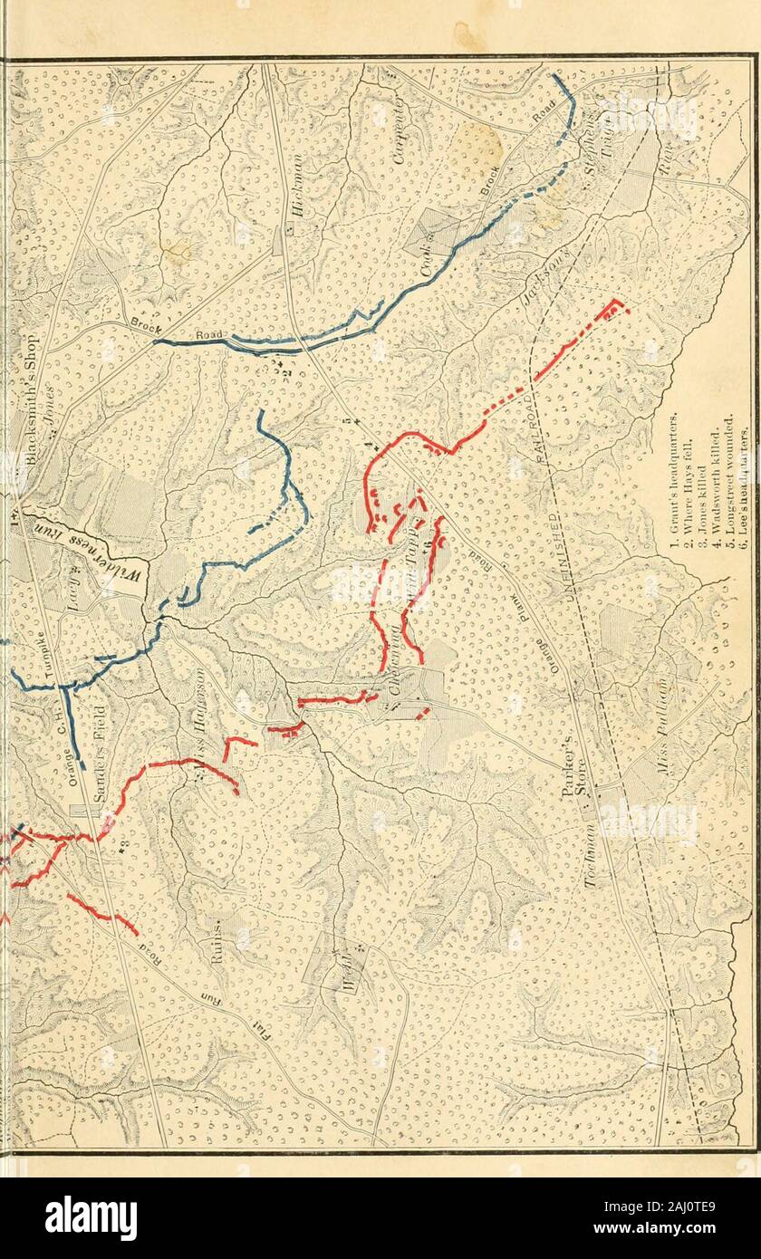 Die Schlacht in der Wüste. Die Schlacht von THEWILDERNESS VON MORRIS SCHAFF Thema OPthe 8 PIBIT DER ALTEN WEST POINT MIT KARTEN UND PLÄNE Stockfoto