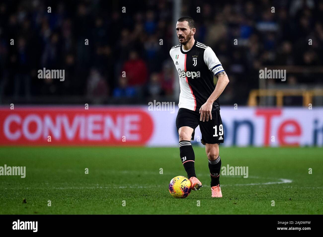 Genua, Italien. 18 Dezember, 2019: Leonardo Bonucci von Juventus Turin FC in Aktion während der Serie ein Fußballspiel zwischen UC Sampdoria und Juventus Turin. FC Juventus gewann 2-1 über UC Sampdoria. Credit: Nicolò Campo/Alamy leben Nachrichten Stockfoto