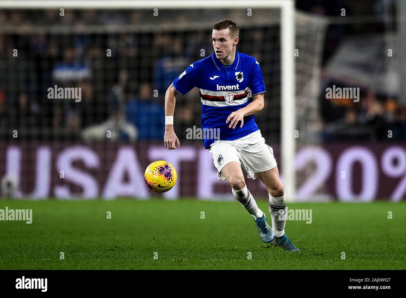 Genua, Italien. 18 Dezember, 2019: Jakub Jankto von UC Sampdoria in Aktion während der Serie ein Fußballspiel zwischen UC Sampdoria und Juventus Turin. FC Juventus gewann 2-1 über UC Sampdoria. Credit: Nicolò Campo/Alamy leben Nachrichten Stockfoto