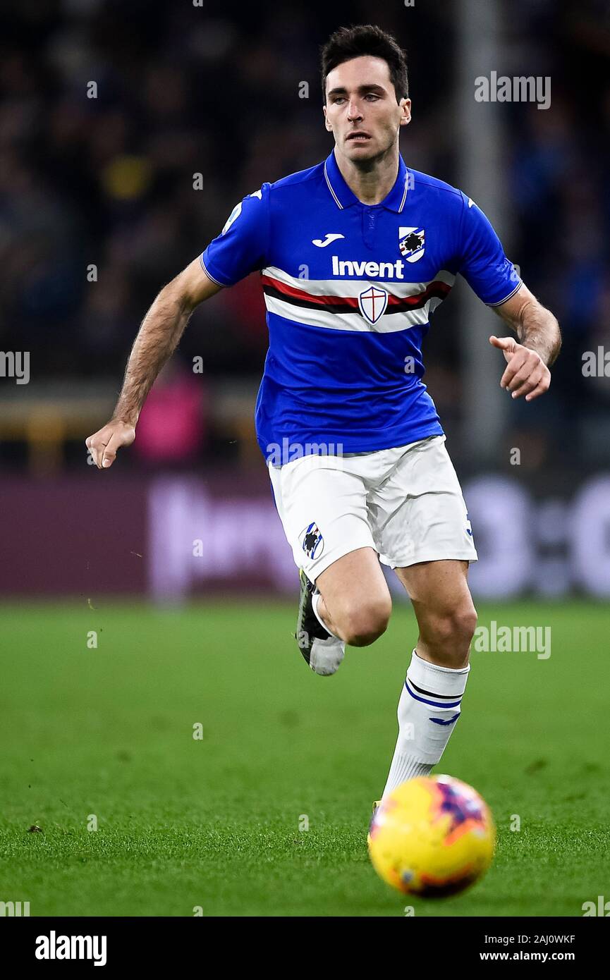 Genua, Italien. 18 Dezember, 2019: Tommaso Augello von UC Sampdoria in Aktion während der Serie ein Fußballspiel zwischen UC Sampdoria und Juventus Turin. FC Juventus gewann 2-1 über UC Sampdoria. Credit: Nicolò Campo/Alamy leben Nachrichten Stockfoto