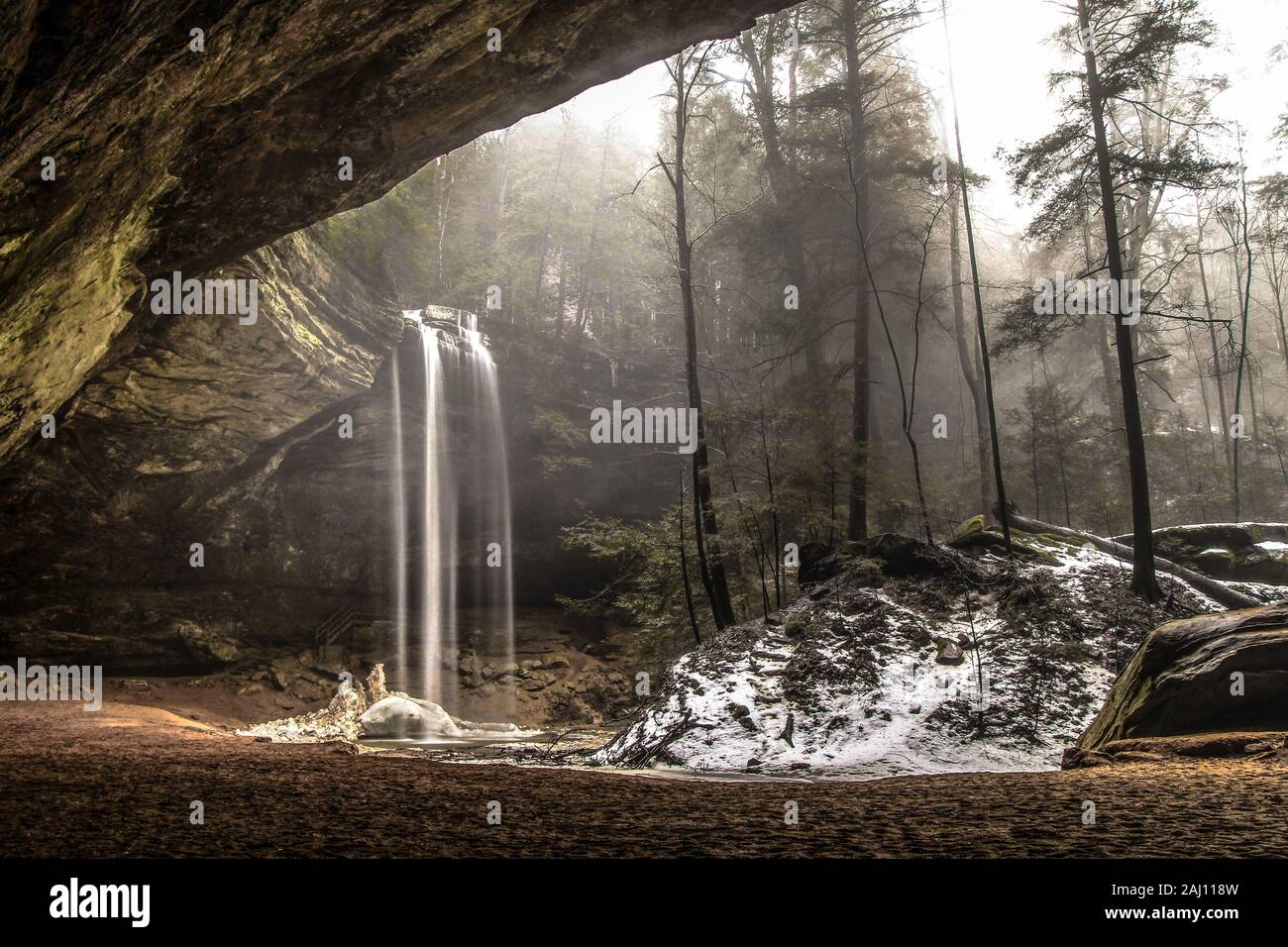 Verzauberten Wald Landschaft am Hocking Hills State Park in Ohio. Stockfoto