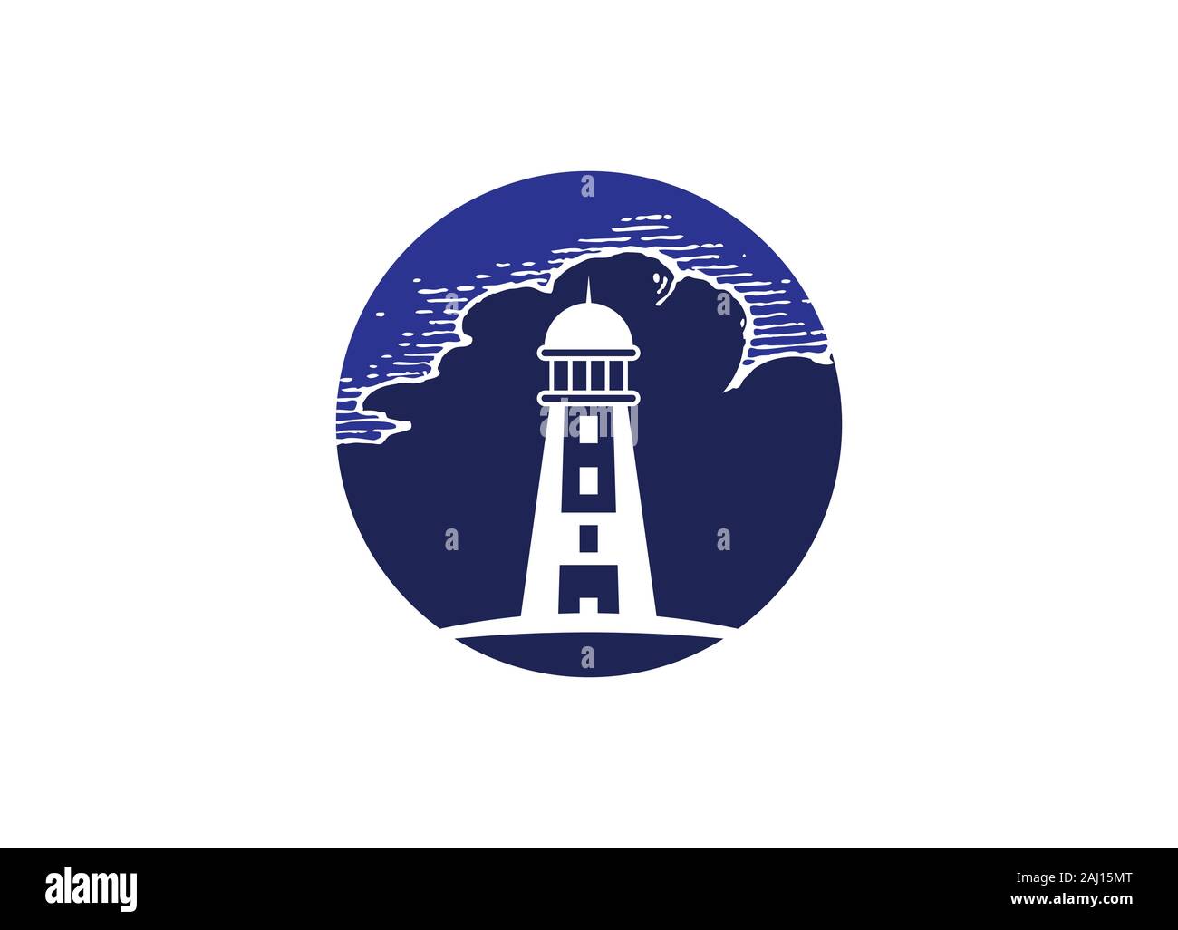 Moderne, einfache Leuchtturm Logo Design Vektor Grafik Stock Vektor