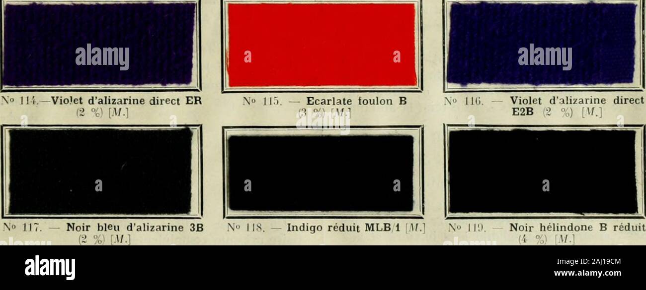 Revue générale des matières colorantes de la teinture, de l'Impression et des apprêts. N Ml. Ecarlate excelsior G II: Rouge BL amido N IK! Ecarlate Excelsior 3 R. À la lumière il Lui est inférieur pour la résistanceau Bouillon. Au vaporizage La Nuance devient plusterne et un peu plus bleuâtre. Sur filés, voici Le procédé qui est recommandépour teindre. Gießen 45 à 50 kilogr.de Coton onmettra 500 Liter deau Douce dans une Cuve enbois ou en fer, et à la Température ordinaire onajoutera selon La Nuance de Ich lit. 5 a 4 Liter delessive de Soud; à 40 R. Puis lhypnsulfite en Pou-dre. Auf ajoutera l Stockfoto