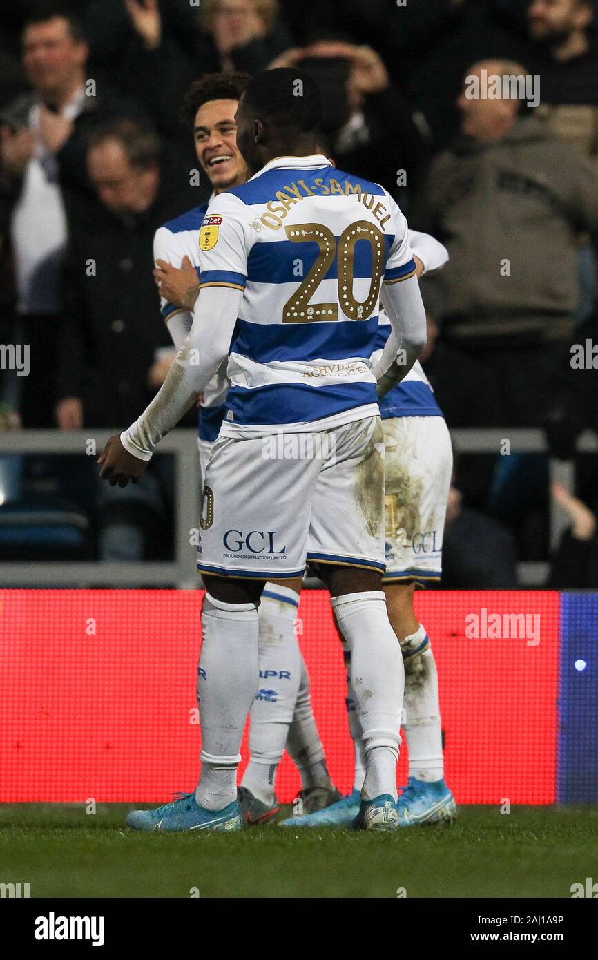 London, Großbritannien. 01 Jan, 2020. Nahki Brunnen von QPR Kerben das vierte Ziel des Spiels es 4-0 machen und feiert während der efl Sky Bet Championship Match zwischen den Queens Park Rangers und Cardiff City an Der kiyan Prinz Stiftung Stadion, London, England am 1. Januar 2020. Foto von Ken Funken. Nur die redaktionelle Nutzung, eine Lizenz für die gewerbliche Nutzung erforderlich. Keine Verwendung in Wetten, Spiele oder einer einzelnen Verein/Liga/player Publikationen. Credit: UK Sport Pics Ltd/Alamy leben Nachrichten Stockfoto