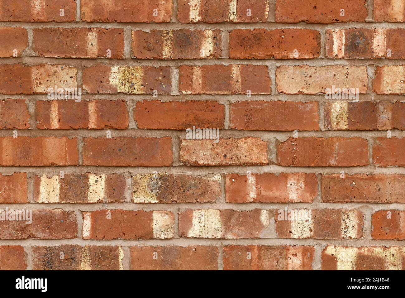 Eine neue Mauer errichtet mit Cheshire gemeinsame Ziegel Stockfoto