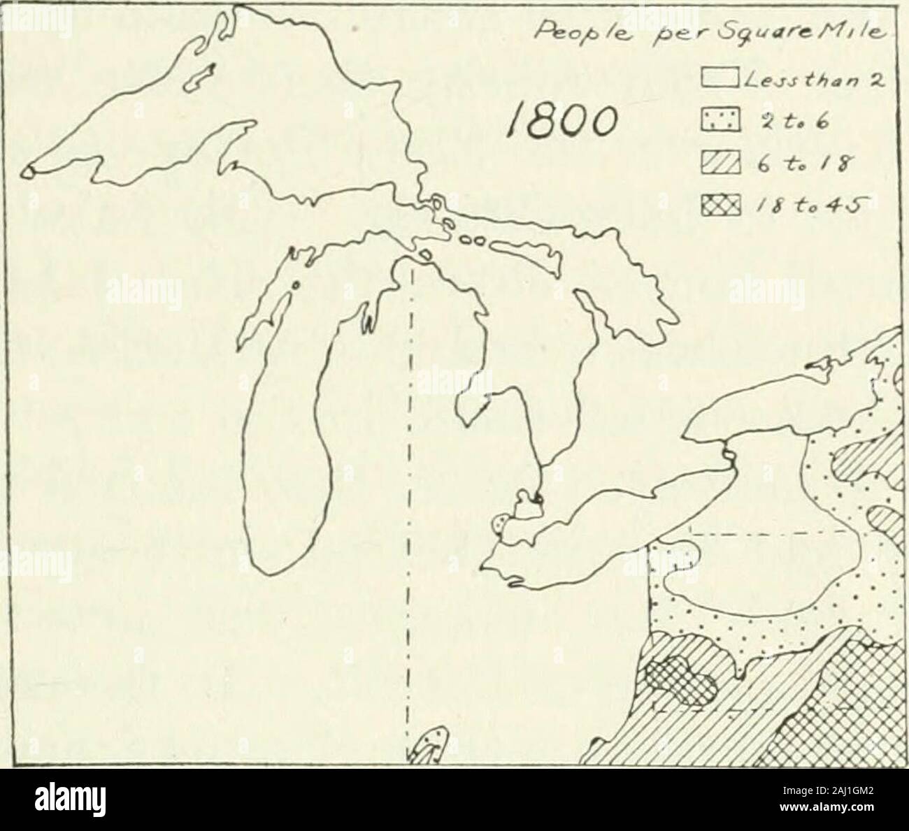 Die historische Geographie von Detroit. an der Mündung des Detroit River, dahin theBritish nach der Evakuierung von Detroit zurückgezogen hatte, feindliche Kräfte könnten leicht über den Fluss tocut aus gesendet werden alle schwach bewachten Troß auf den 9. 12 Volkszählung, ICH, Bevölkerung, Teil I, 24, 25. 10. Verschiedentlich mit 150 bis 200 Häusern geschätzt. Niles Weekly Reg., IV, 47; Heriot, Reisen durch Kanada, 24. 11. Niles Weekly Reg., IV, 47 (Mär. 20, 1813). 12. Siehe Karten. 13. Für die Beschreibung und den Ursprung dieser Sumpf siehe Kapitel XL die Amerikaner gehen davon aus Steuern 133 land Reise von Ohio. Eine starke Kraft wa Stockfoto