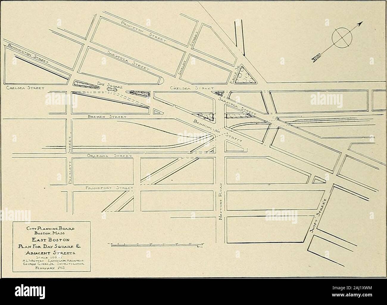 East Boston: eine Umfrage und einen umfassenden Plan. 36. - vorgeschlagene Straße an der ZENTRALE PLATZ MIT ÖFFENTLICHEN PIER AM ENDAND MÖGLICH FÄHRVERBINDUNGEN. Verbesserungen sind, wie u-Erweiterungen, ein Tun-nel in der Stadt, bessere Ansätze in Richtung Park die vorgeschlagenen Docks andtoward, die Notwendigkeit für eine reichliche publicspace wird enorm gesteigert werden, und der gesamte takingabove vorgeschlagen werden reichlich gerechtfertigt werden. 9.- CENTRAL SQUARE ERWEITERUNGEN. Central Square ist ein wichtiges Zentrum und wird continueto werden. Es ist attraktiv und recht geräumig, aber es fehlt eine 104 Stadtplanung Boaed. wichtige Funktion, ich Stockfoto