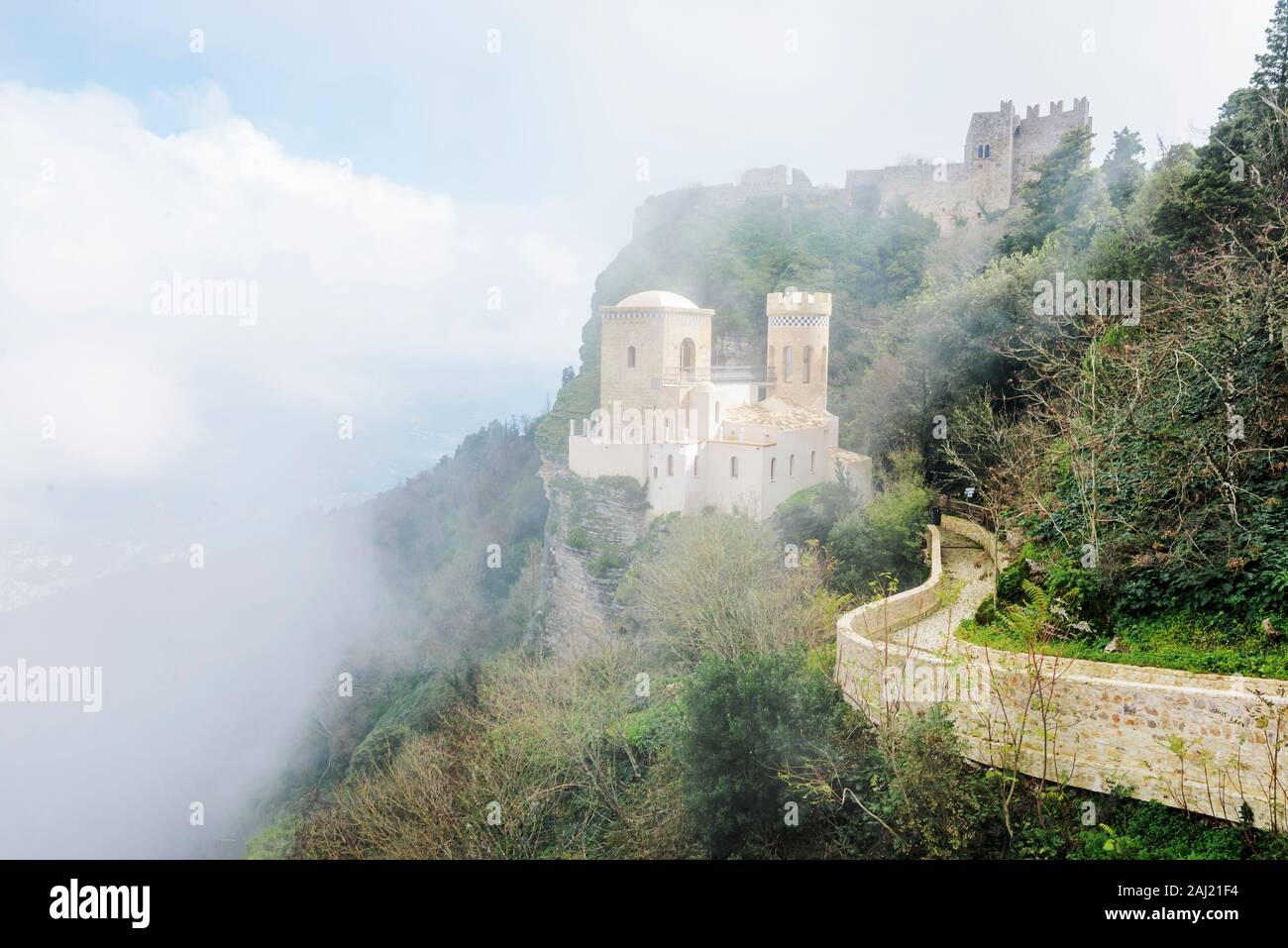 Venus Schloss, Erice, Sizilien, Italien, Europa Stockfoto
