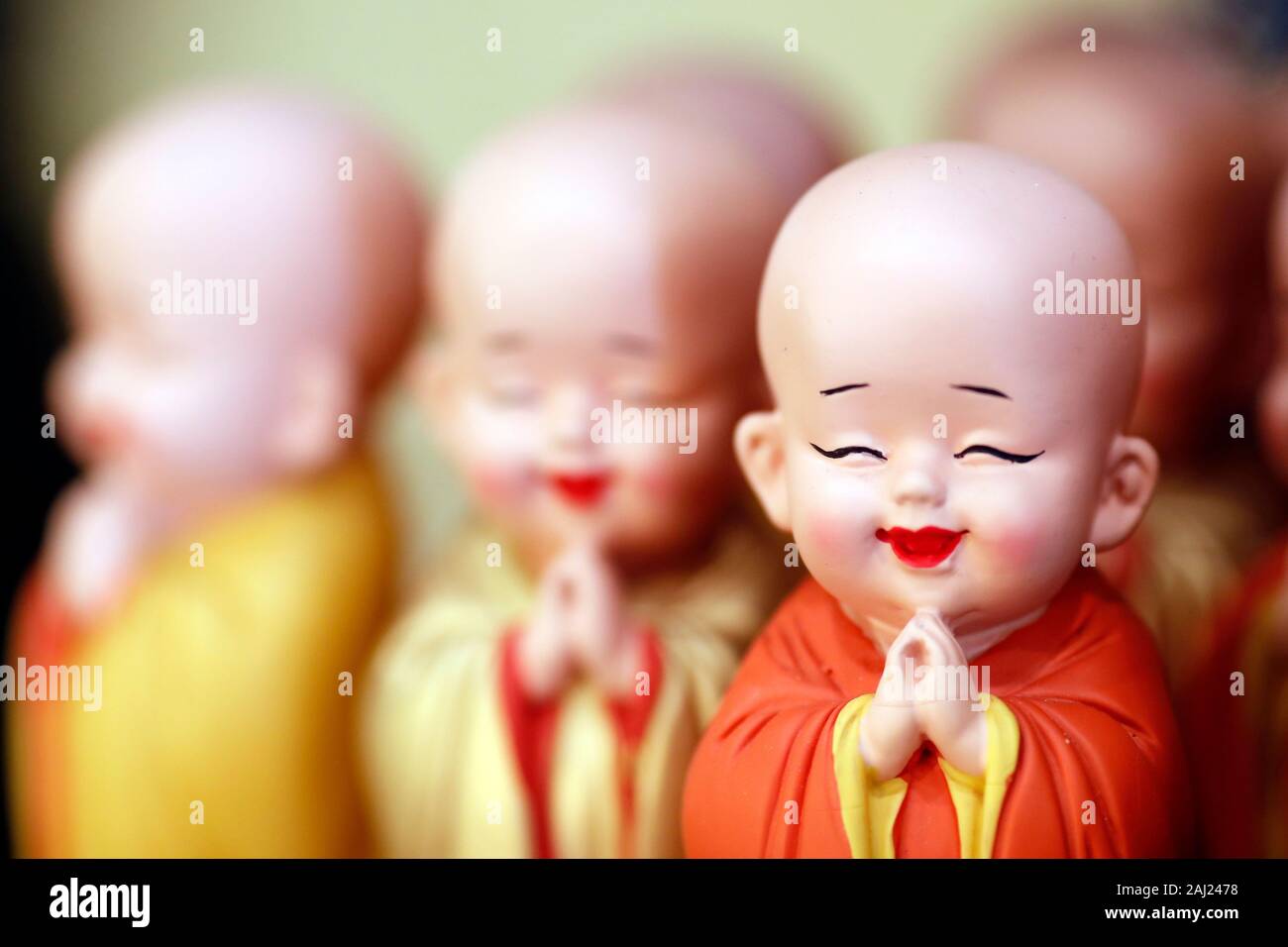 Buddhistischer Mönch Figuren, Ho Chi Minh City, Vietnam, Indochina, Südostasien, Asien Stockfoto