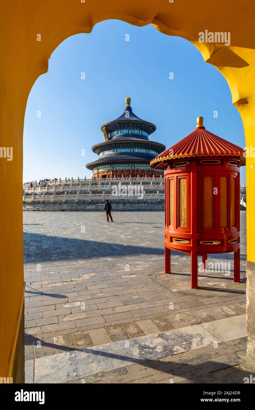 Die "Halle des Gebetes für eine gute Ernte in den Tempel des Himmels, UNESCO, Peking, Volksrepublik China, Asien Stockfoto