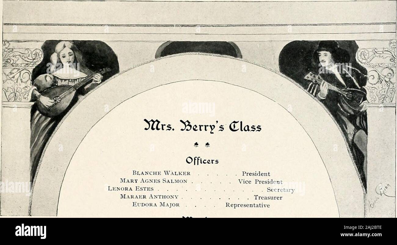 Milady in Braun 1908. e Sekretärin DULCE MnRPHEY Vertreter MbdaZarbell Kursleiter ytlcmhzvs Sadie Spielberger Melville Akin Eunice Sullivan Louise Baker Texie Blalock Elizabeth Boulware Gretchen Crook Pauline Couch Anna Drake Margaret Grün Annie Lane Hutton Frances Houston Carrie Lee Sherrod Lula Hughey Ellen Hyatt Elizabeth Harrison^ Pattie Lee Hall Alberta Martin Madelayn Varley Anna Bess Morris Nolia Miller Dulce Murphey Earnie Nixon Myrtis Renfro Mildred Schlitten Katherine Rubel Helen Rotholz Anna Ross Mabel Weston Berta Sullivan Lucile Brunnen Xesc^ eti^kY (Tlub * * Offiziere BLANCHE Dav Stockfoto