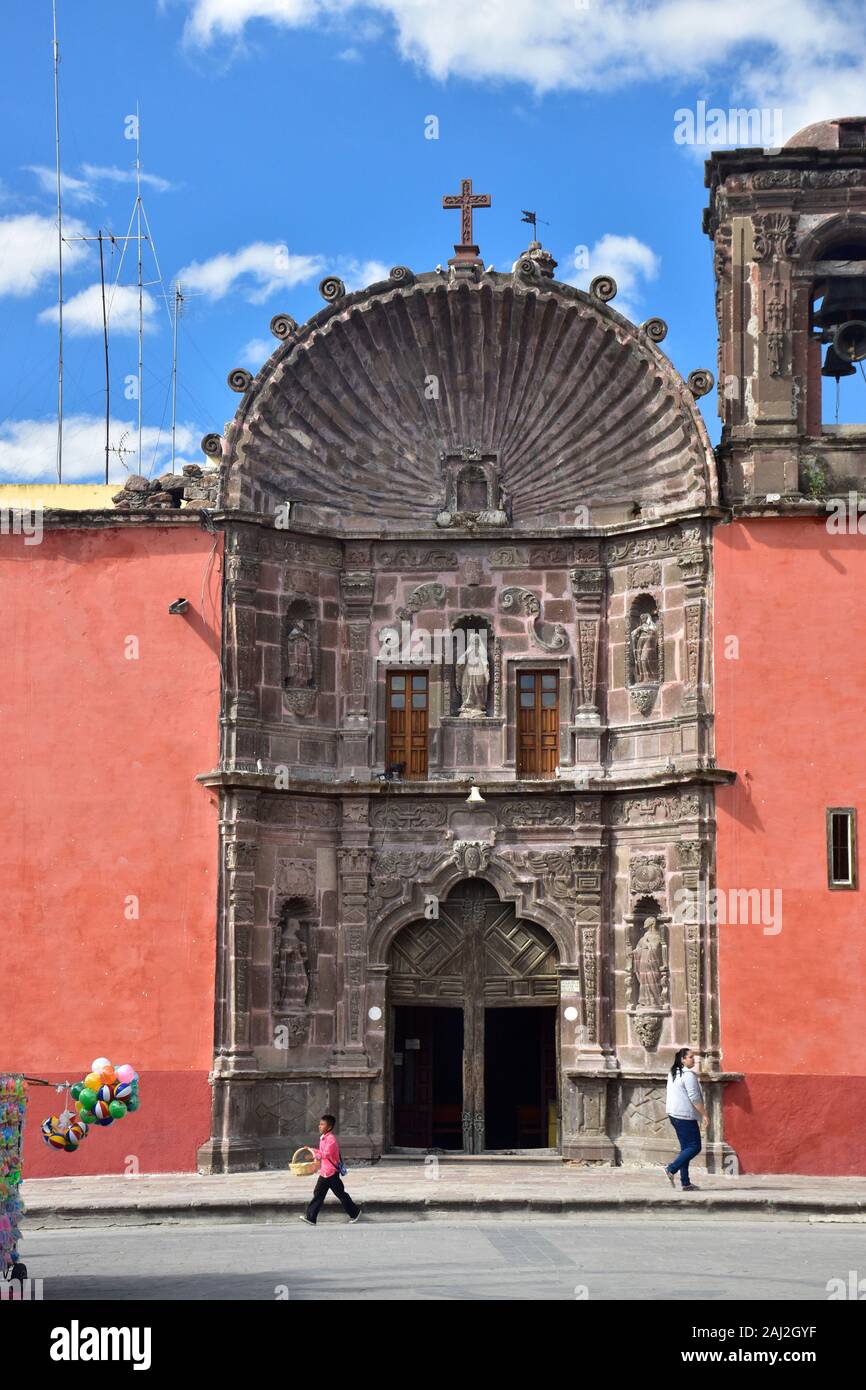 Templo de Nuestra Señora de la Salud im Jahre 1735 gebaut, San Miguel de Allende, Mexiko Stockfoto