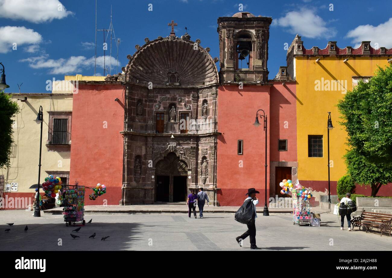 Templo de Nuestra Señora de la Salud im Jahre 1735 gebaut, San Miguel de Allende, Mexiko Stockfoto