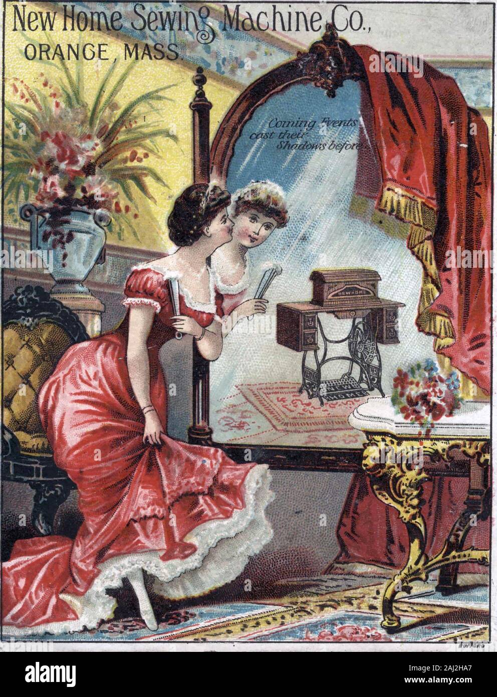 Amerikanischen NÄHMASCHINE Poster über 1890 Stockfoto