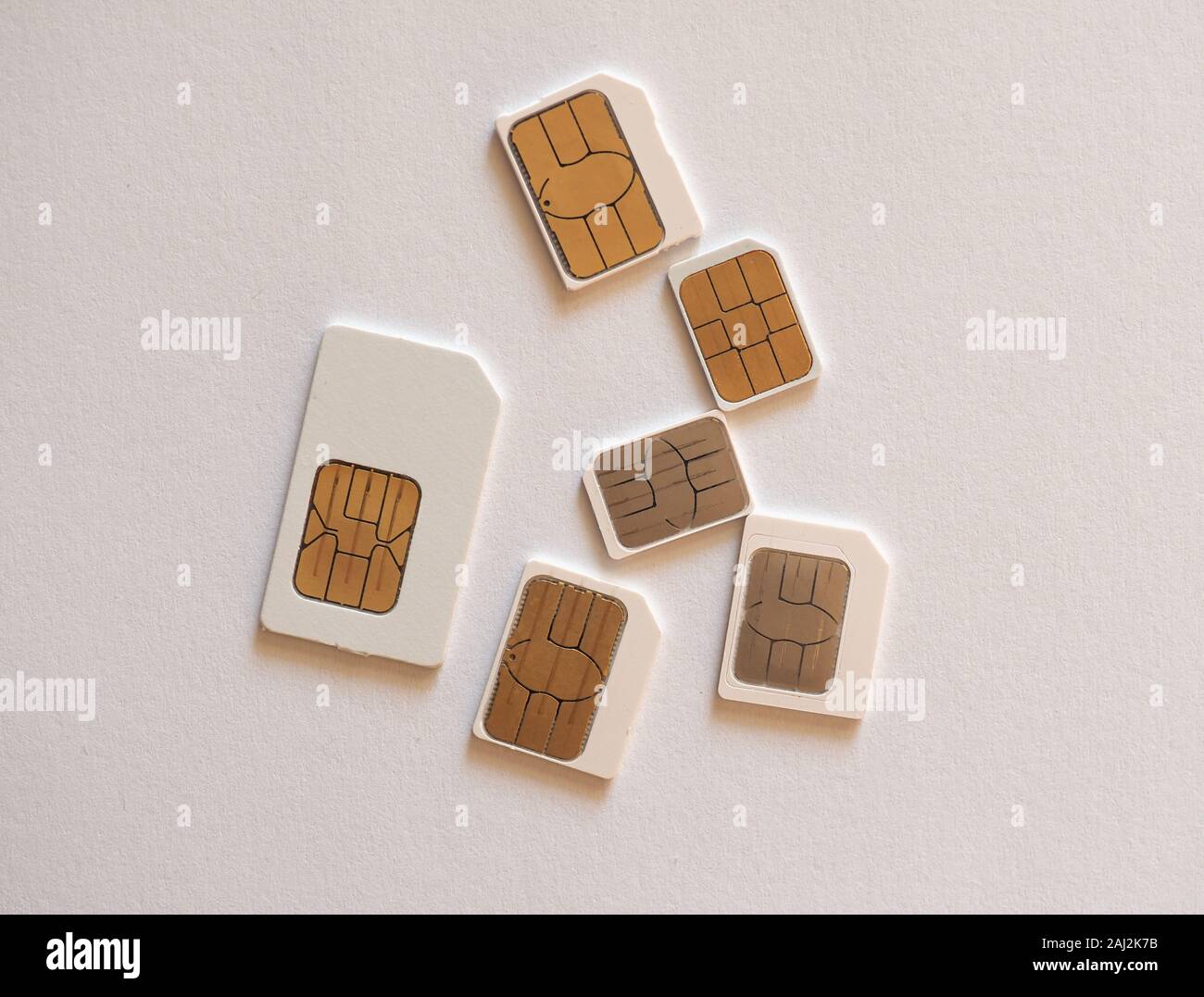 Mini, Mikro und Nano sims für Mobiltelefon Stockfoto