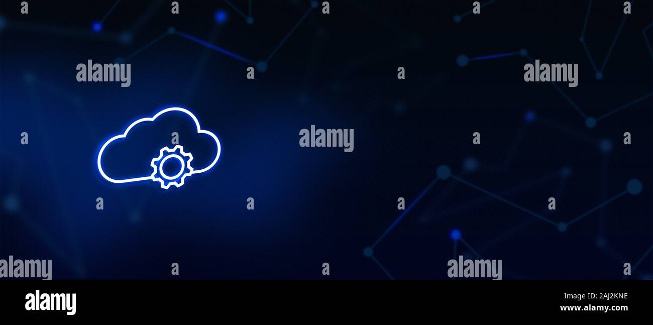 Cloud-Server, Cloud-Synchronisierung, Cloud-Dienste, Cyber-Sicherheit, Digitaltechnologie, Wireless-Technologie, Cloud-Computing, Website-Hintergrund Stockfoto