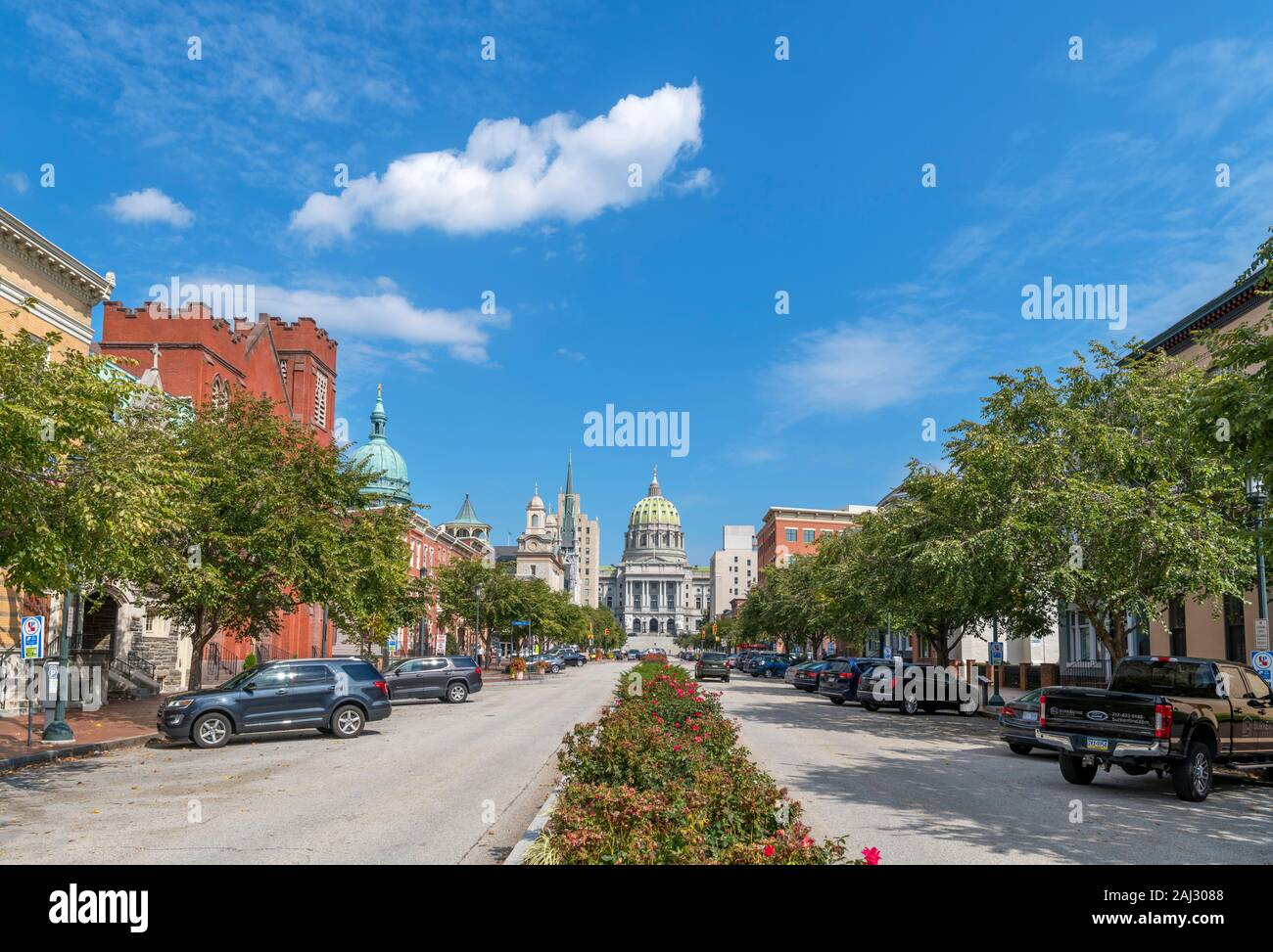 State Street schaut in den Pennsylvania State Capitol, Harrisburg, Pennsylvania, USA Stockfoto
