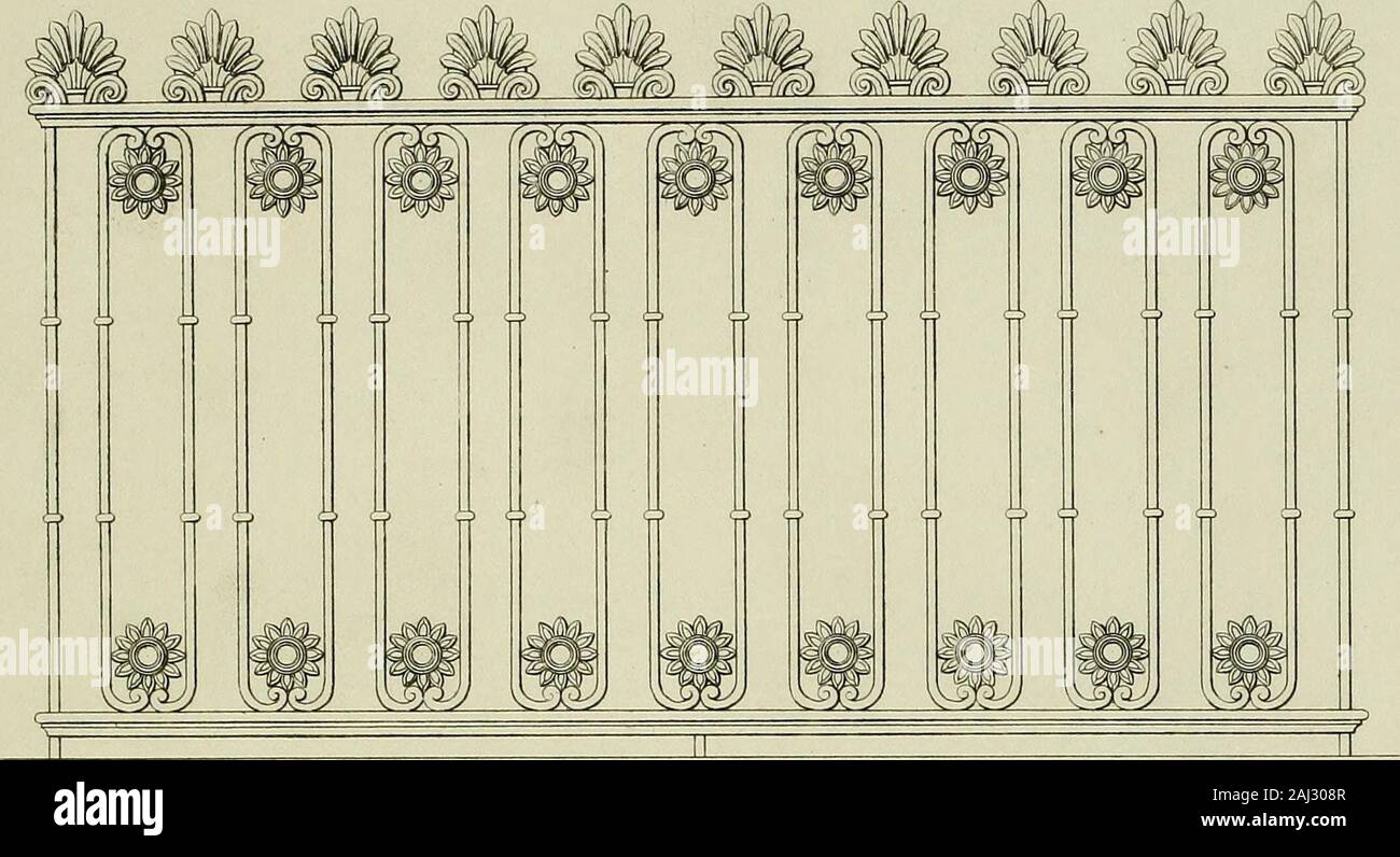 Beispiele für dekorative Metall arbeiten. ArcAt Clnivood, Fett y FroTfi eine Ifouj-e en Bond SiTset. 0=1 Sca^ExecoUed6y I. ScW. Kd/C. Stockfoto