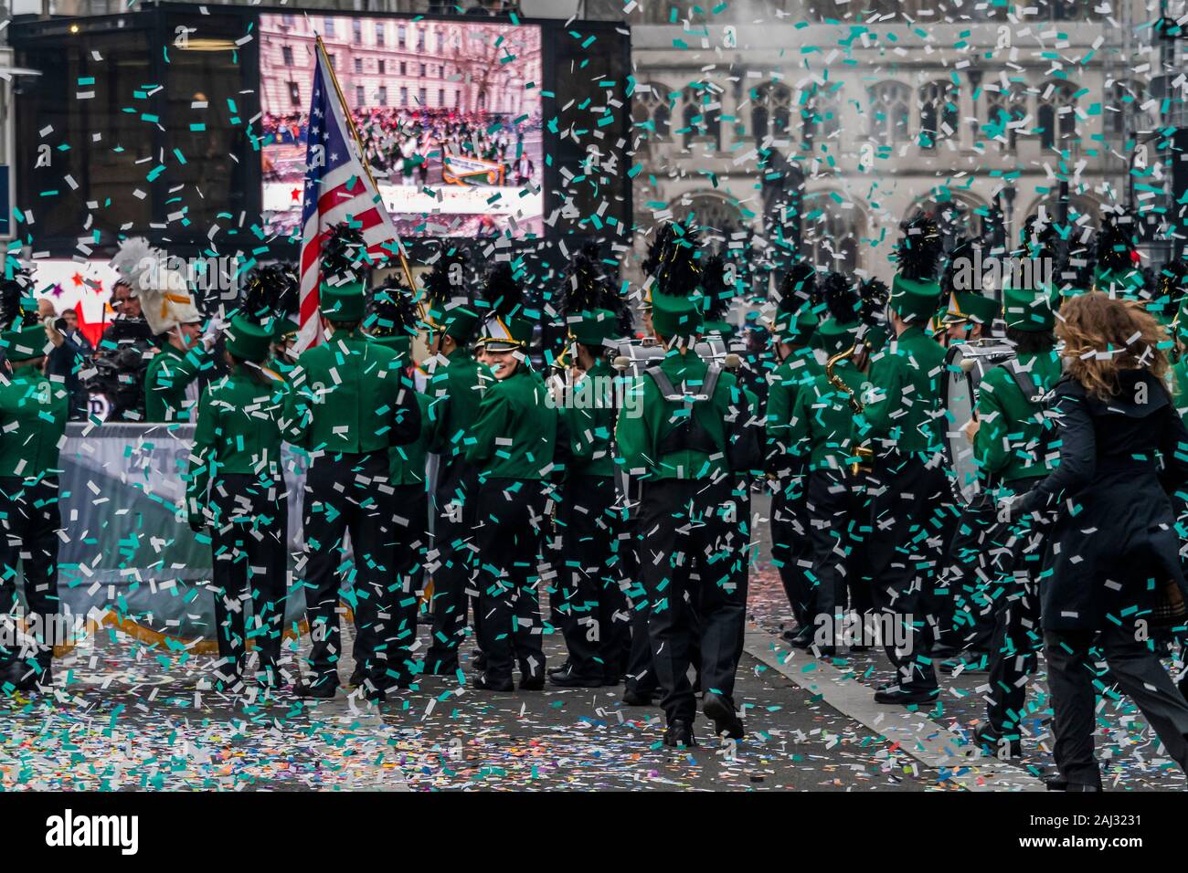 Der Londoner New Year Day Parade markiert den Beginn des neuen Jahres 2020. Stockfoto