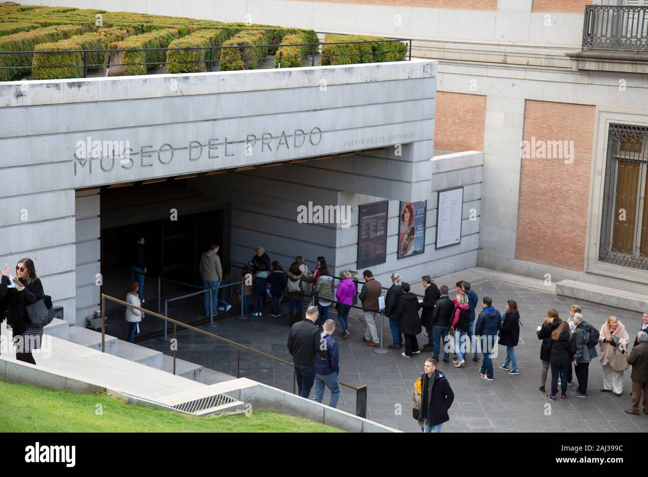 Eingang zum Museo del Prado in Madrid, Spanien Stockfoto