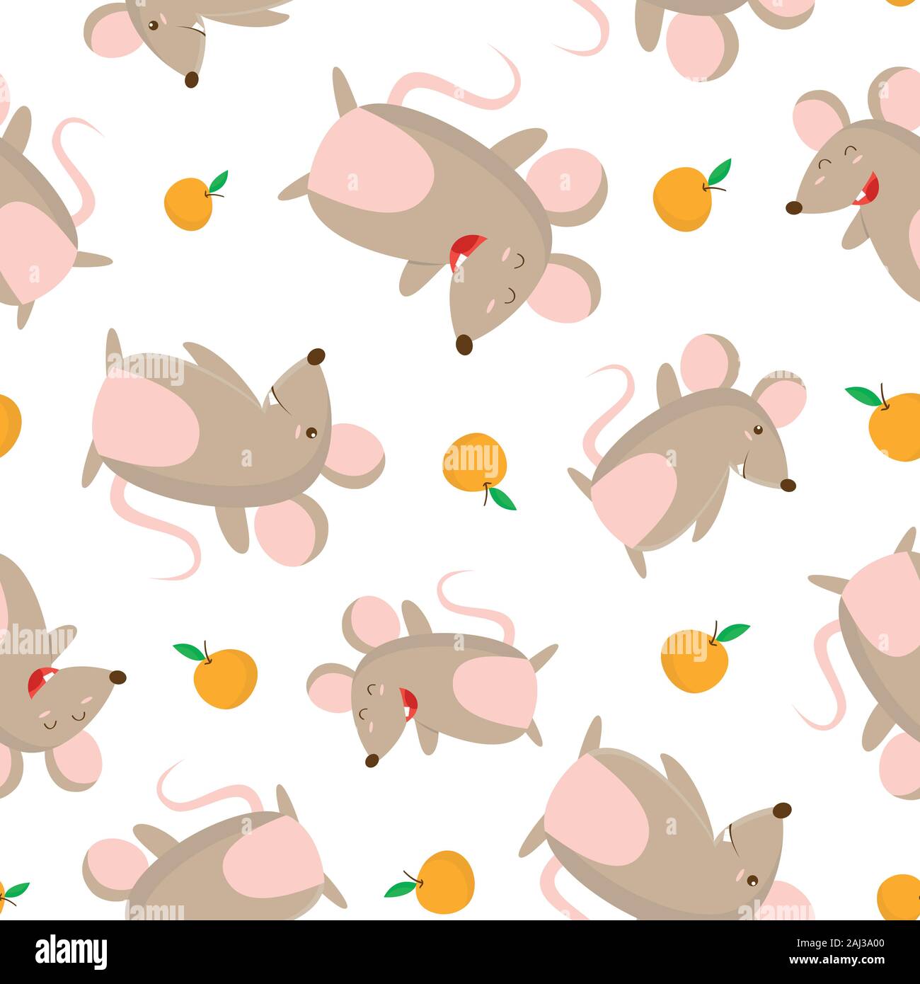 Süße Maus Muster für Kids in den weißen Hintergrund. Kreative muster textur für Gewebe, Verpackung, Tapeten, Bekleidung Stock Vektor