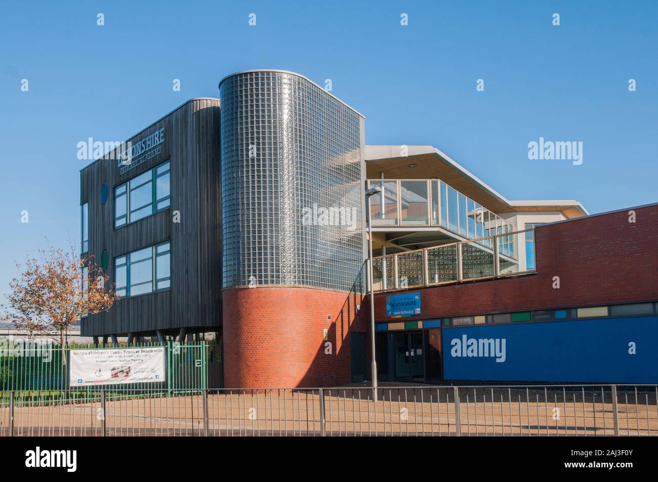 Modernes Design für Devonshire primäre Academy School in Blackpool, Lancashire, England Vereinigtes Königreich Stockfoto